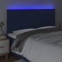 Kopfteil mit LED-Lichtern aus blauem Stoff, 200 x 5 x 118/128 cm von , Kopf- und Fußteile - Ref: Foro24-3122690, Preis: 133,2...