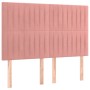 Pink velvet headboard with LED lights 144x5x118/128 cm by , Headboards and footboards - Ref: Foro24-3122715, Price: 117,58 €,...