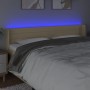 Cream fabric headboard with LED 163x16x78/88 cm by , Headboards and footboards - Ref: Foro24-3123387, Price: 75,99 €, Discoun...