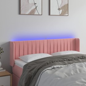 Cabecero con LED de terciopelo rosa 147x16x78/88 cm de , Cabeceros y pies de cama - Ref: Foro24-3123527, Precio: 75,99 €, Des...