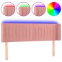 Cabecero con LED de terciopelo rosa 147x16x78/88 cm de , Cabeceros y pies de cama - Ref: Foro24-3123527, Precio: 75,99 €, Des...