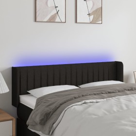 Cabecero con LED de tela negro 147x16x78/88 cm de , Cabeceros y pies de cama - Ref: Foro24-3123474, Precio: 71,99 €, Descuent...