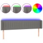 Dark gray fabric headboard with LED 203x16x78/88 cm by , Headboards and footboards - Ref: Foro24-3123497, Price: 87,76 €, Dis...