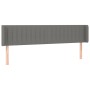 Cabecero con LED de tela gris oscuro 203x16x78/88 cm de , Cabeceros y pies de cama - Ref: Foro24-3123497, Precio: 87,99 €, De...