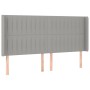 Light gray fabric headboard with LED 203x16x118/128 cm by , Headboards and footboards - Ref: Foro24-3124308, Price: 146,12 €,...