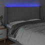 Light gray fabric headboard with LED 203x16x118/128 cm by , Headboards and footboards - Ref: Foro24-3124308, Price: 146,12 €,...