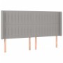 Light gray fabric headboard with LED 163x16x118/128 cm by , Headboards and footboards - Ref: Foro24-3124292, Price: 132,85 €,...