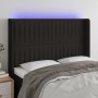 Kopfteil aus schwarzem Stoff mit LED 147x16x118/128 cm von , Kopf- und Fußteile - Ref: Foro24-3124286, Preis: 125,99 €, Rabat...