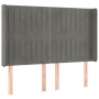 Light gray velvet headboard with LED 147x16x118/128 cm by , Headboards and footboards - Ref: Foro24-3124334, Price: 129,03 €,...