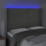 Light gray velvet headboard with LED 147x16x118/128 cm by , Headboards and footboards - Ref: Foro24-3124334, Price: 129,03 €,...