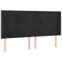 Black velvet headboard with LED 163x16x118/128 cm by , Headboards and footboards - Ref: Foro24-3124244, Price: 139,99 €, Disc...