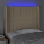 Cabecero con LED de tela color crema 83x16x118/128 cm de , Cabeceros y pies de cama - Ref: Foro24-3124265, Precio: 79,28 €, D...