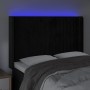 Black velvet headboard with LED 147x16x118/128 cm by , Headboards and footboards - Ref: Foro24-3124336, Price: 134,70 €, Disc...