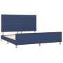 Estructura de cama con cabecero de tela azul 160x200 cm de , Camas y somieres - Ref: Foro24-3125152, Precio: 223,35 €, Descue...