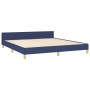 Estructura de cama con cabecero de tela azul 160x200 cm de , Camas y somieres - Ref: Foro24-3125152, Precio: 223,35 €, Descue...