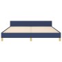 Estructura de cama con cabecero de tela azul 160x200 cm de , Camas y somieres - Ref: Foro24-3125152, Precio: 223,35 €, Descue...