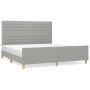 Bed frame with headboard light gray fabric 160x200 cm by , Beds and slatted bases - Ref: Foro24-3125146, Price: 227,56 €, Dis...