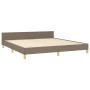 Bed frame with headboard in taupe gray fabric 160x200 cm by , Beds and slatted bases - Ref: Foro24-3125150, Price: 247,57 €, ...