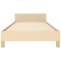 Bed frame with cream fabric headboard 100x200 cm by , Beds and slatted bases - Ref: Foro24-3125200, Price: 153,36 €, Discount: %