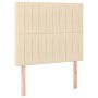 Bed frame with cream fabric headboard 100x200 cm by , Beds and slatted bases - Ref: Foro24-3125200, Price: 153,36 €, Discount: %