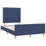 Estructura de cama con cabecero de tela azul 120x200 cm de , Camas y somieres - Ref: Foro24-3125209, Precio: 178,06 €, Descue...