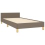 Bed frame with headboard in taupe gray fabric 100x200 cm by , Beds and slatted bases - Ref: Foro24-3125199, Price: 150,57 €, ...