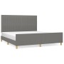 Bed frame with headboard dark gray fabric 160x200 cm by , Beds and slatted bases - Ref: Foro24-3125228, Price: 227,56 €, Disc...