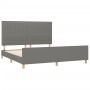 Bed frame with headboard dark gray fabric 160x200 cm by , Beds and slatted bases - Ref: Foro24-3125228, Price: 227,56 €, Disc...