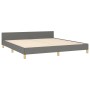 Bed frame with headboard dark gray fabric 160x200 cm by , Beds and slatted bases - Ref: Foro24-3125228, Price: 227,56 €, Disc...