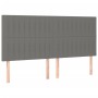 Bed frame with headboard dark gray fabric 160x200 cm by , Beds and slatted bases - Ref: Foro24-3125228, Price: 227,56 €, Disc...