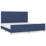 Estructura de cama con cabecero de tela azul 200x200 cm de , Camas y somieres - Ref: Foro24-3125249, Precio: 257,99 €, Descue...