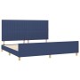 Estructura de cama con cabecero de tela azul 200x200 cm de , Camas y somieres - Ref: Foro24-3125249, Precio: 257,99 €, Descue...