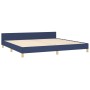 Estructura de cama con cabecero de tela azul 200x200 cm de , Camas y somieres - Ref: Foro24-3125249, Precio: 257,99 €, Descue...