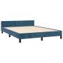 Dark blue velvet bed frame with headboard 140x200 cm by , Beds and slatted bases - Ref: Foro24-3125883, Price: 235,64 €, Disc...