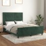 Estructura cama con cabecero terciopelo verde oscuro 140x190 cm de , Camas y somieres - Ref: Foro24-3125876, Precio: 228,34 €...