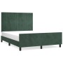 Estructura cama con cabecero terciopelo verde oscuro 140x190 cm de , Camas y somieres - Ref: Foro24-3125876, Precio: 228,34 €...