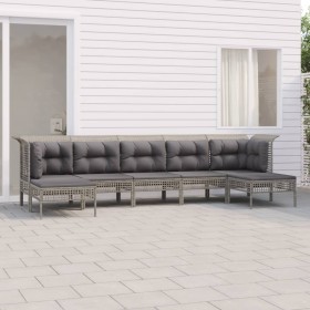 7-piece garden furniture set and gray synthetic rattan cushions by vidaXL, Garden sets - Ref: Foro24-3187554, Price: 314,37 €...