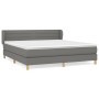 Box spring bed with dark gray fabric mattress 160x200 cm by , Beds and slatted bases - Ref: Foro24-3126894, Price: 472,12 €, ...