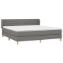 Box spring bed with dark gray fabric mattress 160x200 cm by , Beds and slatted bases - Ref: Foro24-3126894, Price: 472,12 €, ...