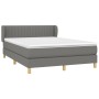 Box spring bed with dark gray fabric mattress 140x190 cm by , Beds and slatted bases - Ref: Foro24-3126958, Price: 432,64 €, ...