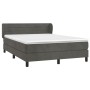 Box spring bed with dark gray velvet mattress 160x200 cm by , Beds and slatted bases - Ref: Foro24-3127560, Price: 476,68 €, ...