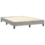 Box spring bed with light gray velvet mattress 140x200 cm by , Beds and slatted bases - Ref: Foro24-3127613, Price: 439,76 €,...