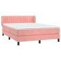 Box spring bed with pink velvet mattress 140x200 cm by , Beds and slatted bases - Ref: Foro24-3127618, Price: 438,27 €, Disco...