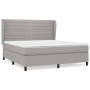 Box spring bed with light gray fabric mattress 160x200 cm by , Beds and slatted bases - Ref: Foro24-3128053, Price: 597,51 €,...