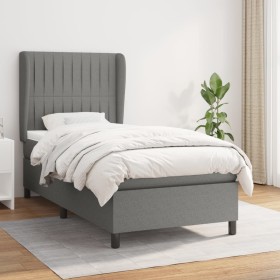 Box spring bed with dark gray fabric mattress 100x200 cm by , Beds and slatted bases - Ref: Foro24-3128102, Price: 398,71 €, ...