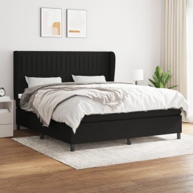 Cama box spring con colchón tela negro 160x200 cm de , Camas y somieres - Ref: Foro24-3128135, Precio: 608,42 €, Descuento: %