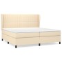 Box spring bed with cream fabric mattress 200x200 cm by , Beds and slatted bases - Ref: Foro24-3128154, Price: 683,20 €, Disc...