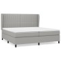 Box spring bed with light gray fabric mattress 200x200 cm by , Beds and slatted bases - Ref: Foro24-3128149, Price: 671,37 €,...