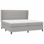 Box spring bed with light gray fabric mattress 200x200 cm by , Beds and slatted bases - Ref: Foro24-3128149, Price: 671,37 €,...