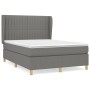 Box spring bed with dark gray fabric mattress 140x190 cm by , Beds and slatted bases - Ref: Foro24-3128678, Price: 502,61 €, ...